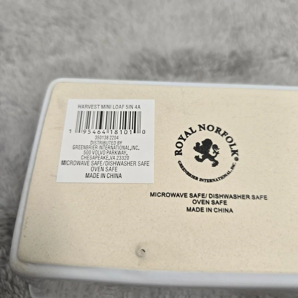 Royal Norfolk Harvest Mini Loaf Pan 5in Fresh Picked Apples Red Truck Ceramic